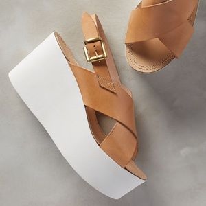 New with Box - Anthropologie Alba Moda Slingback Wedges Size 37 (USA 6-61/2)